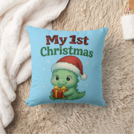 Baby Boy My 1st Christmas Dino Kussen