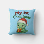 Baby Boy My 1st Christmas Dino Kussen (Voorkant)