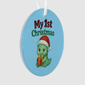 Baby Boy My 1st Christmas Dino Ornament (voorkant)