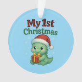 Baby Boy My 1st Christmas Dino Ornament (voorkant)