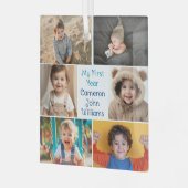 Baby Boy My 1st Year Photo Collage Kerstmis Glas Ornament (Voorkant links)