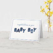 Baby Boy Mylar Balloons Gefeliciteerd Kaart (Gele Bloem)