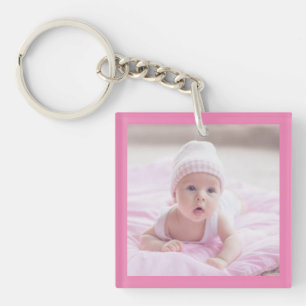 Baby Boy 'n Meisje, Roze 'n Blauw Twee Foto Sleute Sleutelhanger