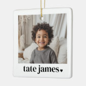 Baby Boy Naam Hart Foto Keramisch Ornament (Links)