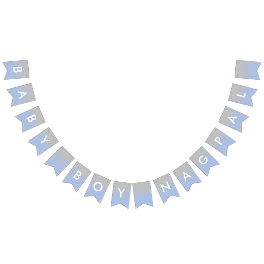 Baby Boy Nagpal Ombre Blue en Silver Banner (Alle)