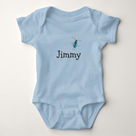 Baby Boy Name with Blue Beetle Future Entomologist Romper