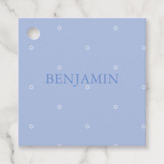 Baby Boy Naming Ceremony Hebrew Jewish Bedankjes Labels (Voorkant)