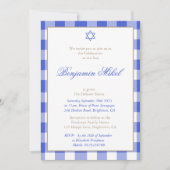 Baby Boy Naming Ceremony Hebrew Jewish Blue Kaart (Voorkant)