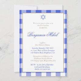Baby Boy Naming Ceremony Hebrew Jewish Blue Kaart