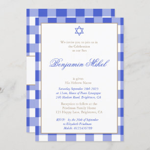 Baby Boy Naming Ceremony Hebrew Jewish Blue Kaart