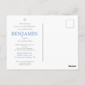 Baby Boy Naming Ceremony Hebrew Joods Uitnodiging (Achterkant)