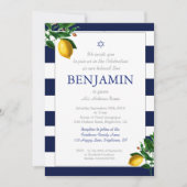 Baby Boy Naming Ceremony Lemons Blue Jewish Hebrew Kaart (Voorkant)