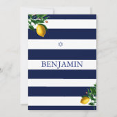 Baby Boy Naming Ceremony Lemons Blue Jewish Hebrew Kaart (Achterkant)