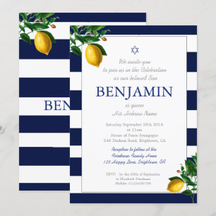 Baby Boy Naming Ceremony Lemons Blue Jewish Hebrew Kaart