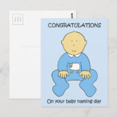 Baby Boy Naming Day Gefeliciteerd. Briefkaart (Voorkant / Achterkant)