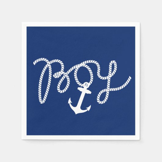 Baby Boy Nautisch Anker Baby shower Servetten (Voorkant)