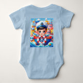 Baby Boy Nautisch Avontuur Baby shower Romper (Achterkant)