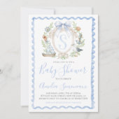 Baby Boy Nautische Douche Preppy Blauw Zeilen Kaart (Voorkant)