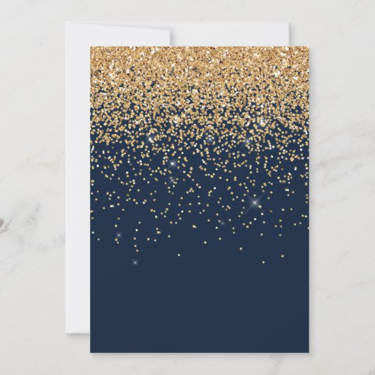 Baby Boy Navy Blue Glitter Baby shower Kaart (Achterkant)
