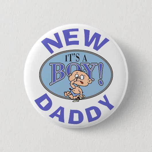 Baby Boy New papa Ronde Button 5,7 Cm (Voorkant)