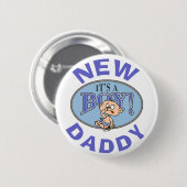 Baby Boy New papa Ronde Button 5,7 Cm (Voorkant /achterkant)