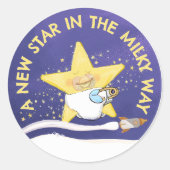 Baby Boy New Star Ronde Sticker (Voorkant)