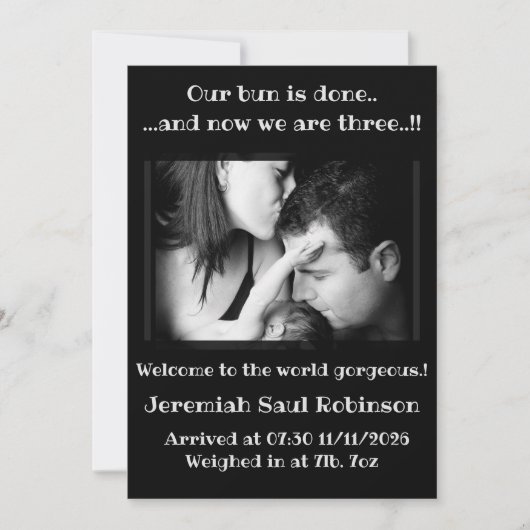 Baby Boy Nieuwe Aankomst Aankondiging (Voorkant)