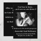 Baby Boy Nieuwe Aankomst Aankondiging (Voorkant / Achterkant)