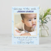 Baby Boy Nieuwe Aankomst Aankondiging (Staand voorkant)