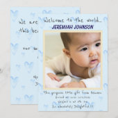 Baby Boy Nieuwe Aankomst Aankondiging (Voorkant / Achterkant)