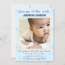 Baby Boy Nieuwe Aankomst Aankondiging