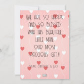 Baby Boy Nieuwe Aankomst Aankondiging (Achterkant)