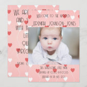 Baby Boy Nieuwe Aankomst Aankondiging (Voorkant / Achterkant)