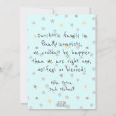 Baby Boy Nieuwe Aankomst Aankondiging (Achterkant)