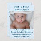 Baby Boy Nieuwe Aankomst Aankondiging (Voorkant / Achterkant)