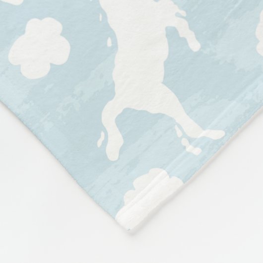 Baby Boy Nursery Blue Cloud Animals Fleece Deken (Hoek)