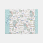 Baby Boy Nursery Country Blauwgroen Birds House Pa Fleece Deken (Voorkant (Horizontaal))