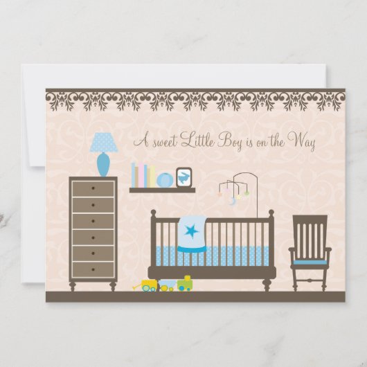 Baby Boy Nursery Shower : Uitnodiging (Voorkant)