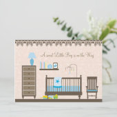 Baby Boy Nursery Shower : Uitnodiging (Staand voorkant)