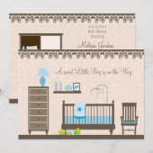 Baby Boy Nursery Shower : Uitnodiging (Voorkant / Achterkant)