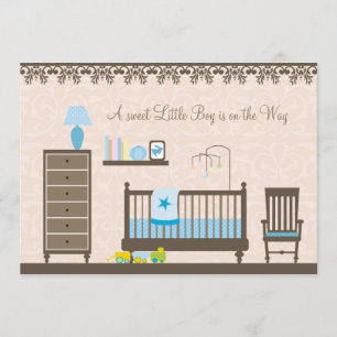 Baby Boy Nursery Shower : Uitnodiging