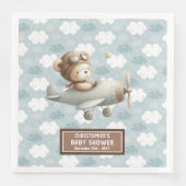 Baby Boy Nursery Thema Teddy Bear Pilot Servetten (Voorkant)