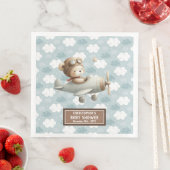 Baby Boy Nursery Thema Teddy Bear Pilot Servetten (Insitu)