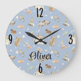 Baby Boy Nursery Waterverf  Speelgoed 10-in Grote Klok