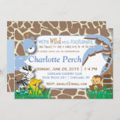 Baby Boy Oerwoud Baby shower Uitnodiging (Voorkant / Achterkant)