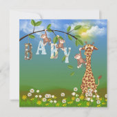 Baby Boy Oerwoud Shower Kaart (Voorkant)