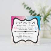 Baby Boy of Girl Geslacht Onthulling Uitnodiging (Staand voorkant)