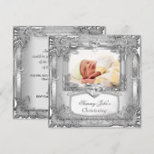 Baby Boy of Girl Silver Christening Baptism Cross Aankondiging (Voorkant / Achterkant)