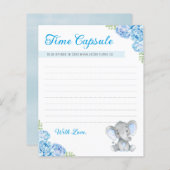 Baby Boy Olifant 1e Verjaardag Tijd Capsule Kaarte (Voorkant / Achterkant)