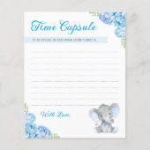 Baby Boy Olifant 1e Verjaardag Tijd Capsule Kaarte (Voorkant)